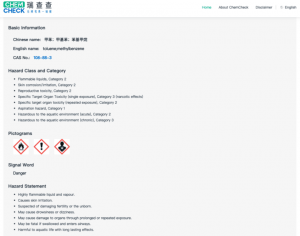 ChemCheck-expansion of GHS hazards